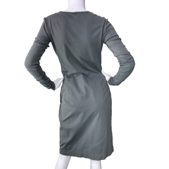 Kristensen DU NORD Womens Size 2 Dress Drop Waist Long Sleeve Cotton Grey - Picture 9 of 16